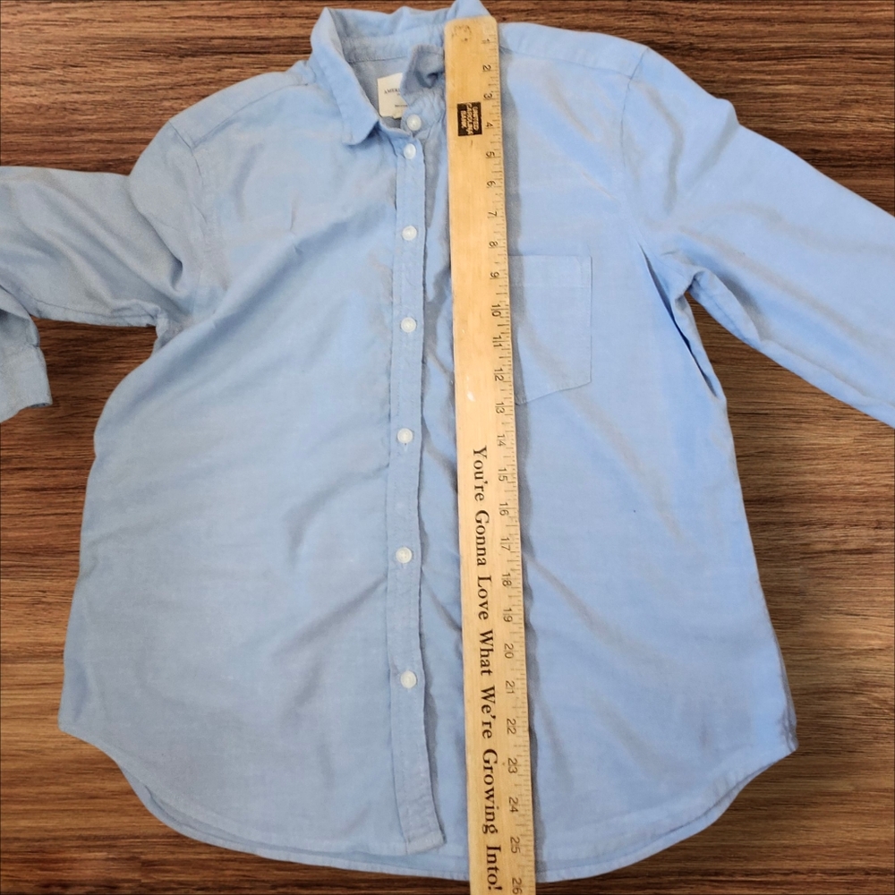 American Eagle Light Blue Chambray Button Down Sh… - image 7